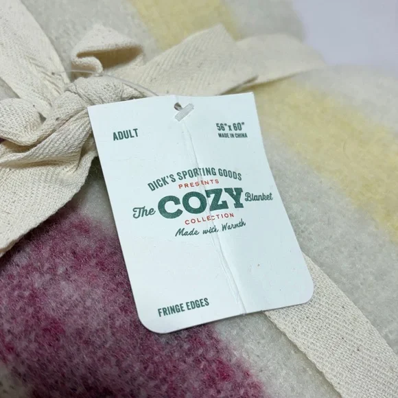 Dicks sporting goods cozy fringe striped blanket throw NWT - Picture 3 of 6